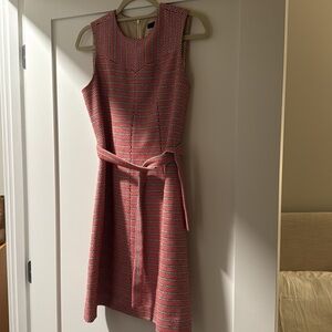 Elegant Pink and White Chevron Dress